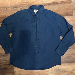 L.L. Bean Men's Navy Micro-Check Button-Down Shirt